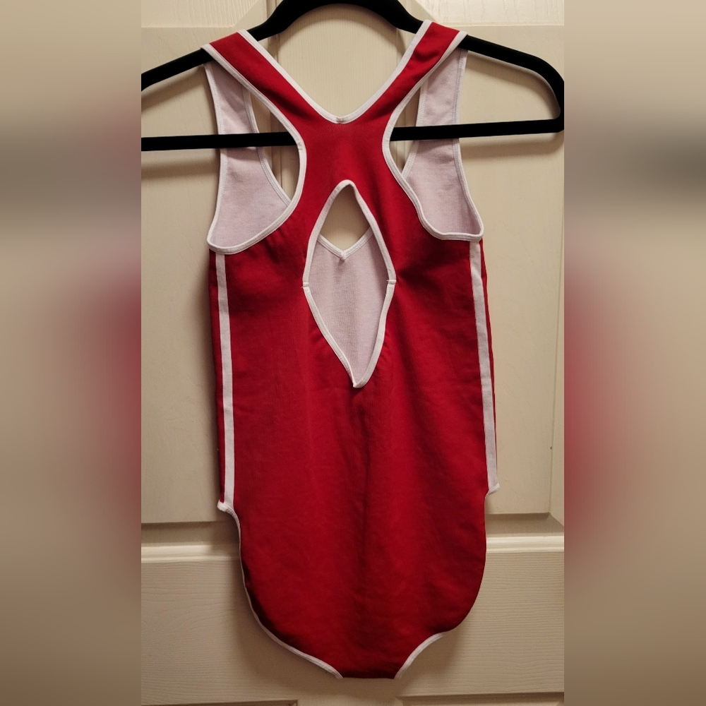 Free People Movement Powerplay Bodysuit NWOT Size XL Red/White Combo RT $68 - Picture 9 of 9